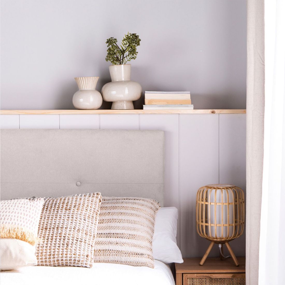 Cabecero tapizado para cama de 135, 150 y 160 color beige Malta - Klas –  Bechester