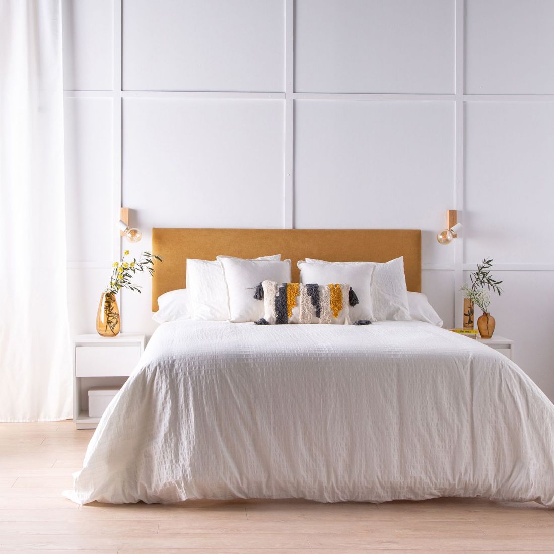 Cabecero tapizado para cama de 135, 150 y 160 color menta Malta