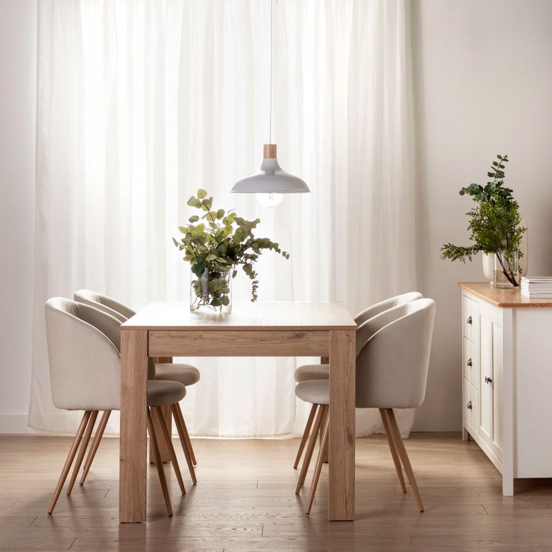 2 sillas Eryn silla de comedor tapizada beige Pack 2 sillas - Klast –  Bechester