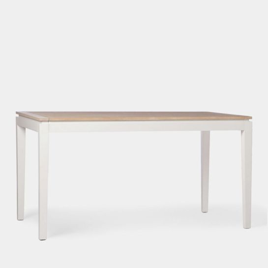Mesa de comedor rectangular extensible 140/200 blanca Selin