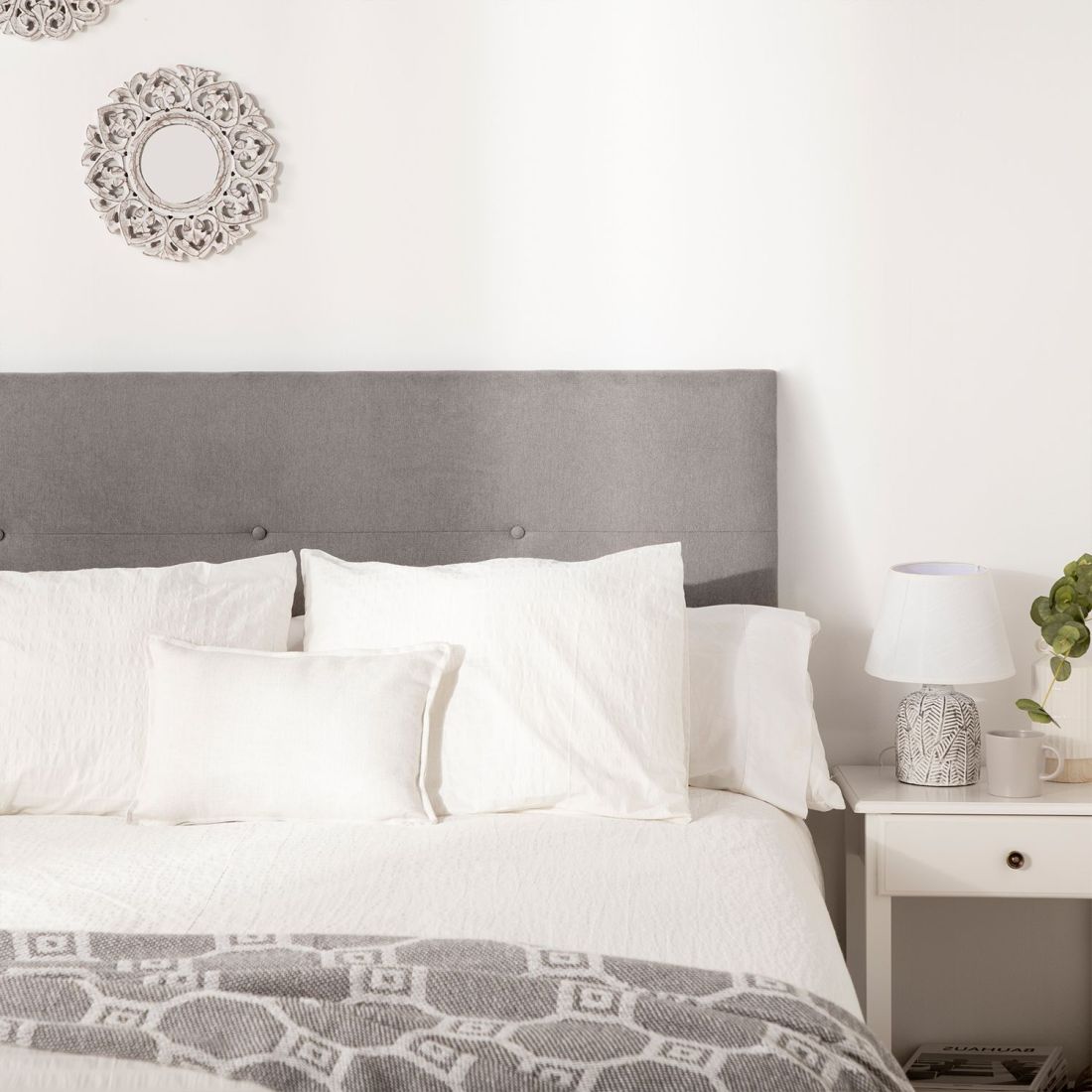 Cabecero tapizado para cama de 135, 150 y 160 color menta Corso