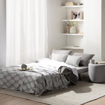 Sofá cama de 2 plazas gris Noa