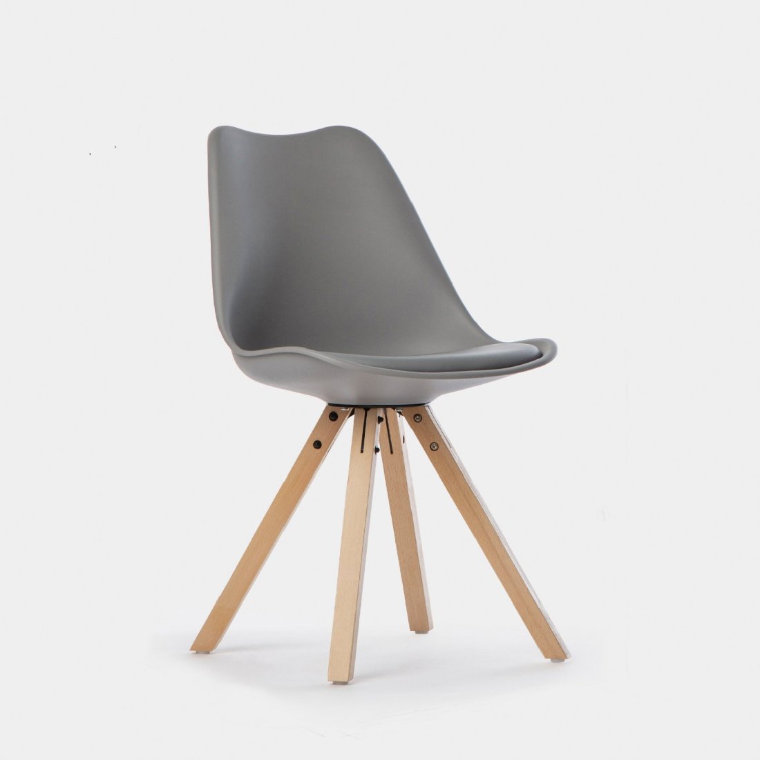 Chaise de salle à manger polypropylène gris Nas