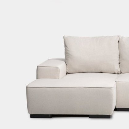 Sofá Cama Chaise Longue Izquierda 3 Plazas Beige Alan